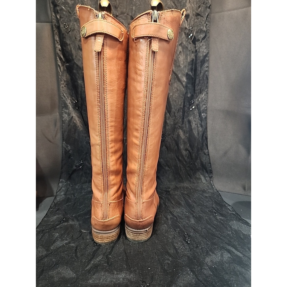 Sam Edelman Designer Penny Tall Brown Leather Knee High Riding Boots Size 6.5 - Picture 5 of 13